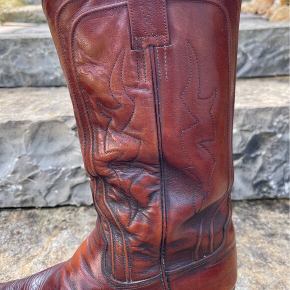 Vtg Y2K RJ Foley Men Cowboy Boots Size 10D Brown Leather Western Rodeo Farmcore - Picture 7 of 14